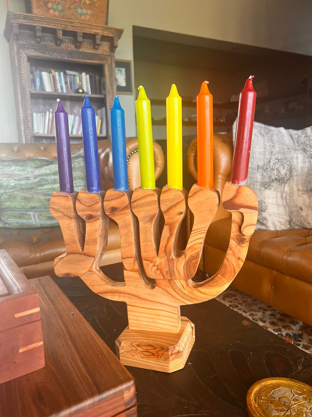 Yeshua Menorah (24cm high x 34cm wide) (2.2cm candles) Standard