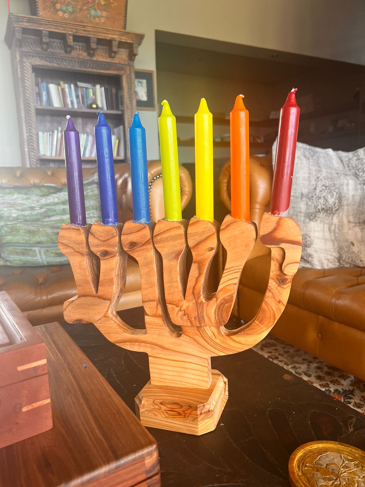 Yeshua Menorah (24cm high x 34cm wide) (2.2cm candles) Standard
