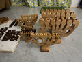 Yeshua Menorah (11cm high x 15.5cm wide) (0.5cm candles) MICRO