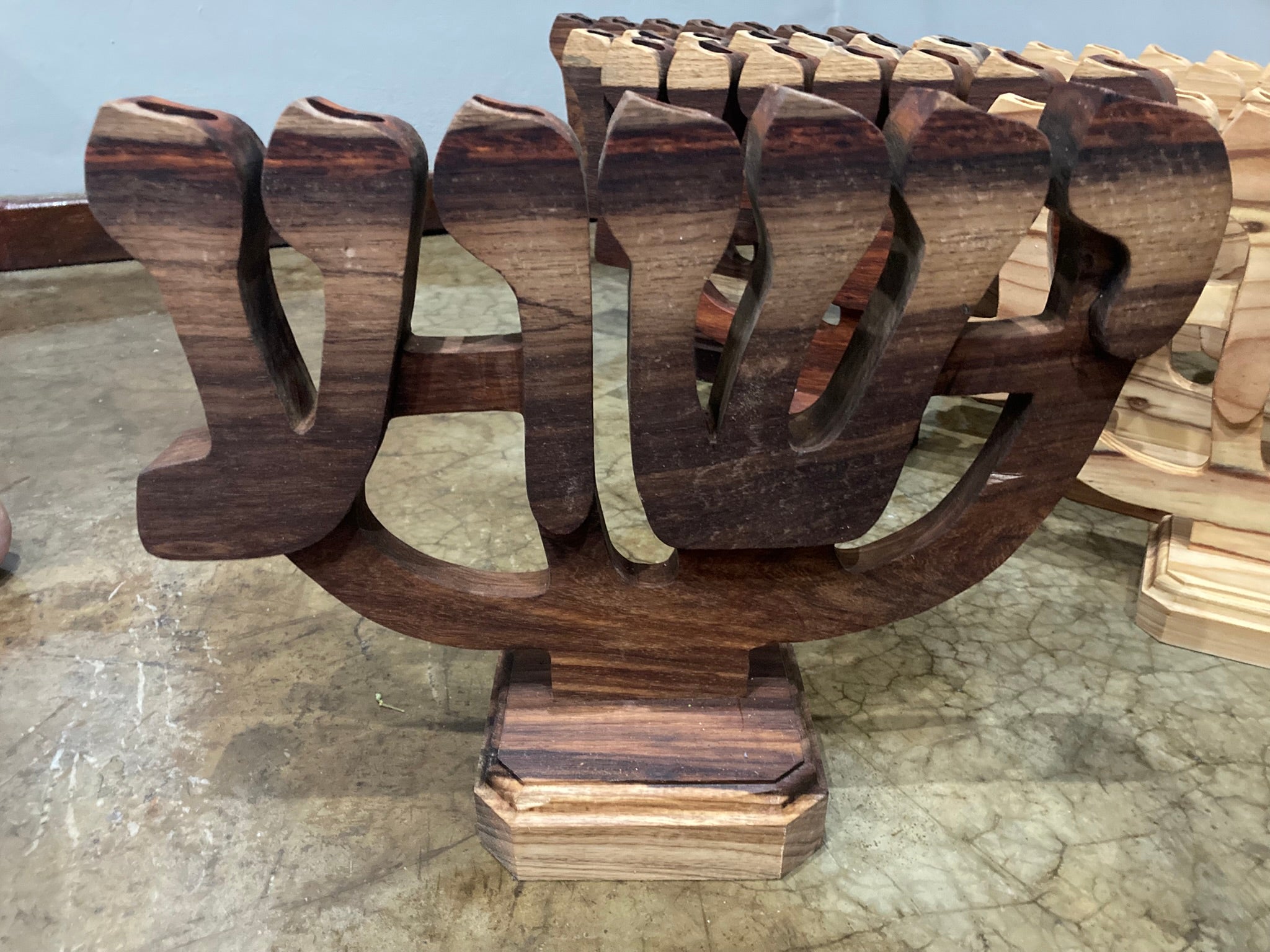 Yeshua Menorah (24cm high x 34cm wide) (2.2cm candles) Standard